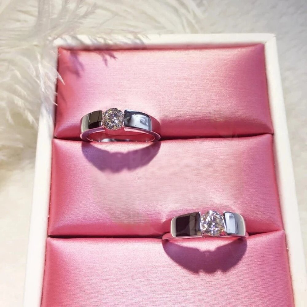 Beautiful Ladies Diamond Tension Ring / Band, .925 Solid Sterling Silver - Picture 6 of 11